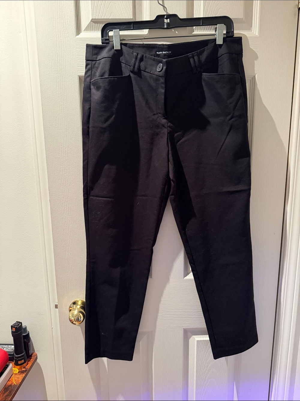 Hilary Radley Black Cropped Straight-Leg Pants